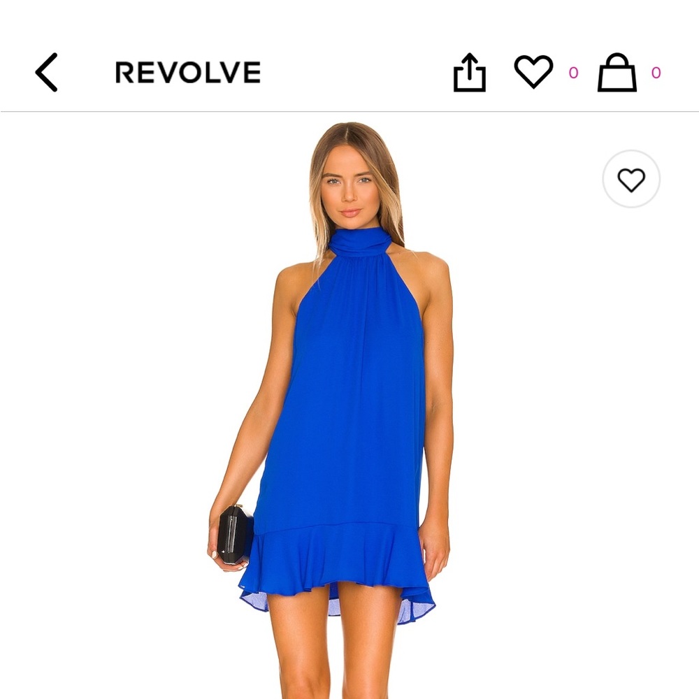 Royal blue halter neck dress